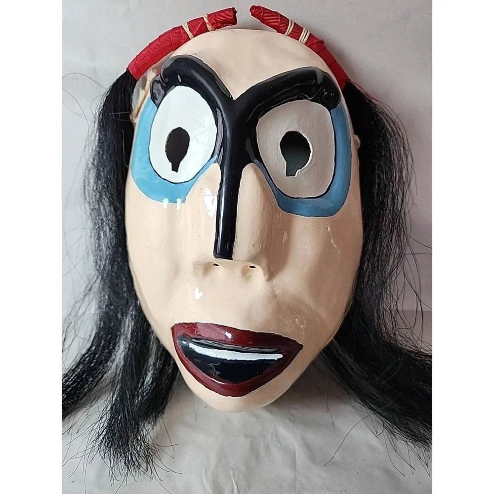 Vintage Mexican Folk Art Mask Traditional Ceremonial Dance Exquisite‎ Art Rare